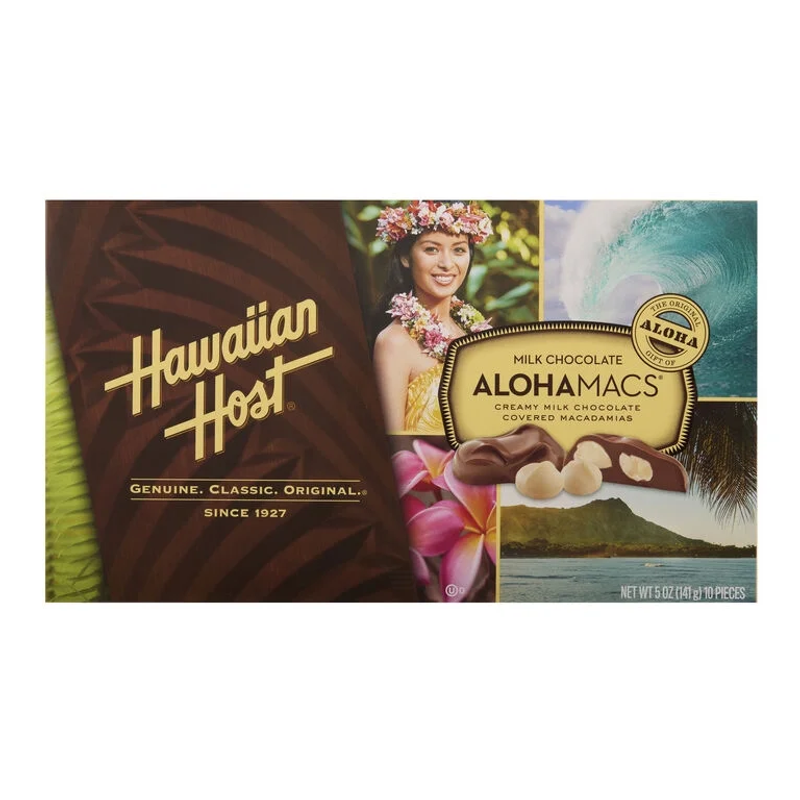 Hawaiian Host AlohaMacs Milk Chocolate Covered Macadamia Nuts 5oz Box