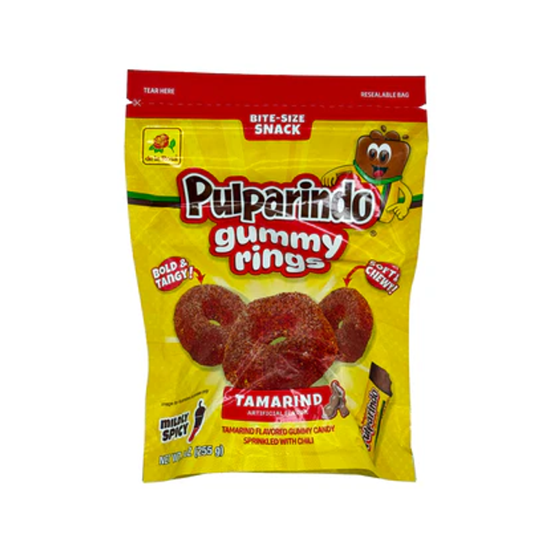 Pulparindo Gummy Tamarind Rings 9oz Bag