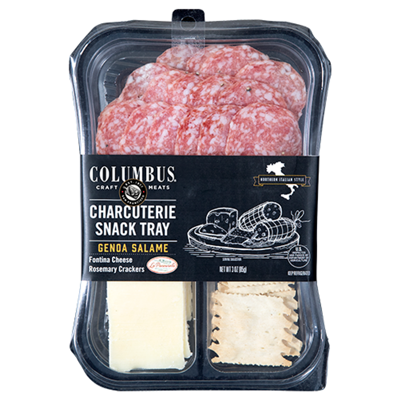 Columbus Craft Meats Genoa Salame Charcuterie Snack Tray 3oz