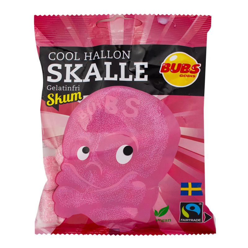 Bubs Cool Raspberry Skulls 90g Bag