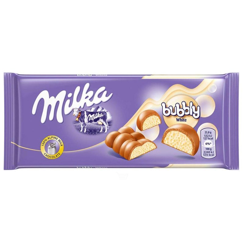 Milka Bubbly White Chocolate Bar 100g