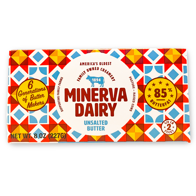 Minerva Dairy Unsalted Butter 8oz Carton