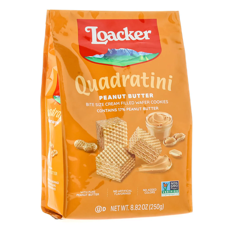 Loacker Peanut Butter Quadratini 250g Bag