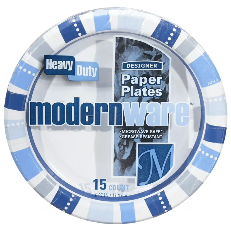 Modern Ware Designer Paper Plates 6.87in 15ct 6.87in