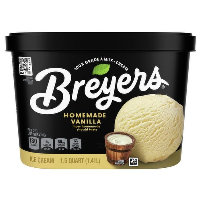 Breyers Homemade Vanilla Ice Cream view 1
