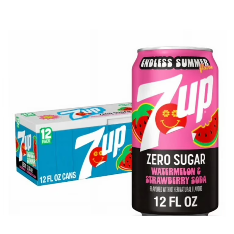 7UP Watermelon Strawberry 12 Pack 12oz