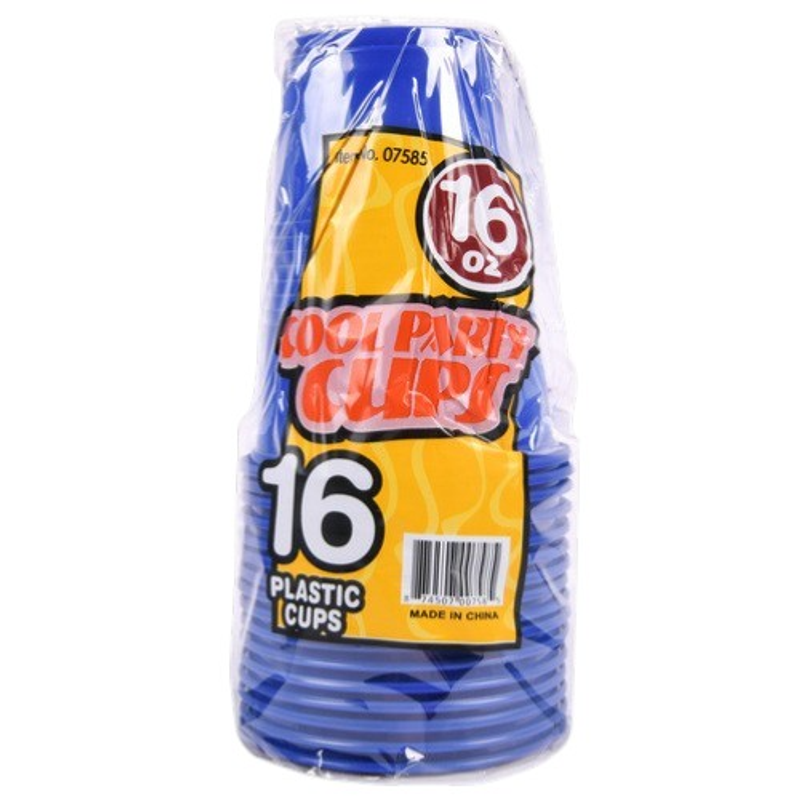 Global Brands Blue Disposable Plastic Cups view 1