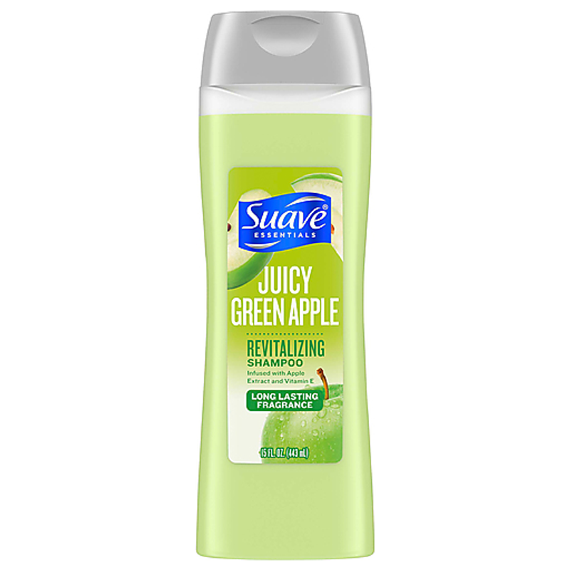 Suave Essentials Juicy Green Apple Revitalizing Shampoo 15oz Bottle