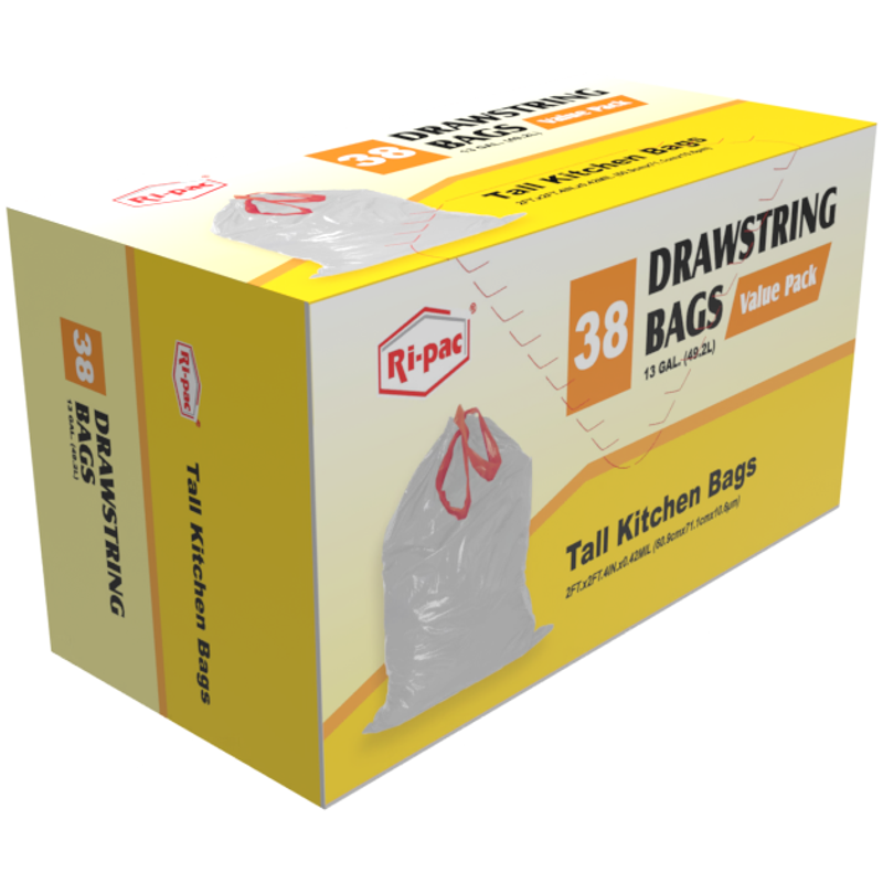 Ri-Pac Tall Kitchen Drawstring Trash Bags view 1