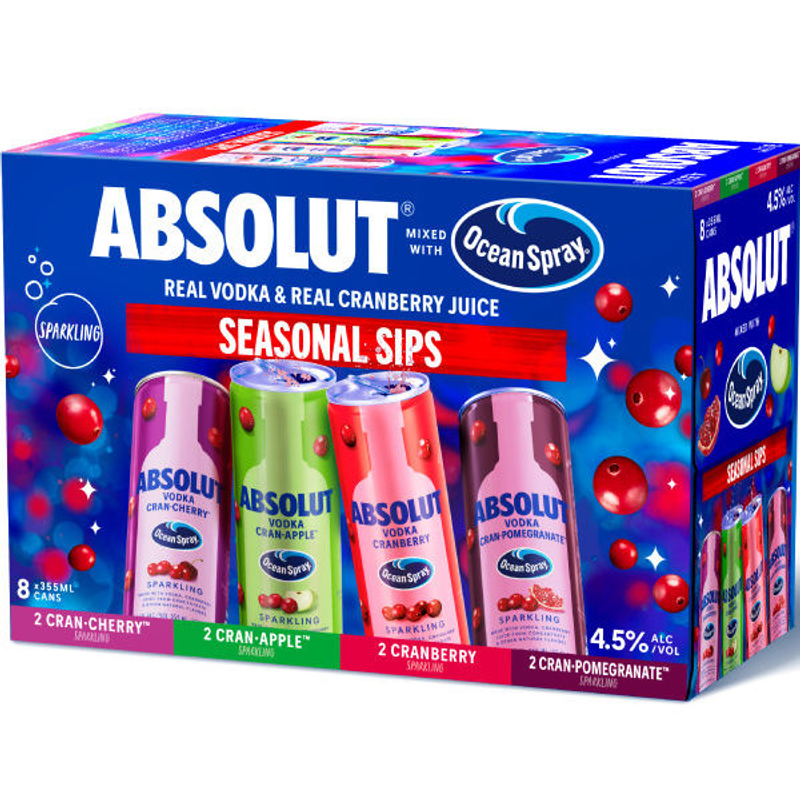 Absolut Vodka Ocean Spray Seasonal Sips Variety view 1