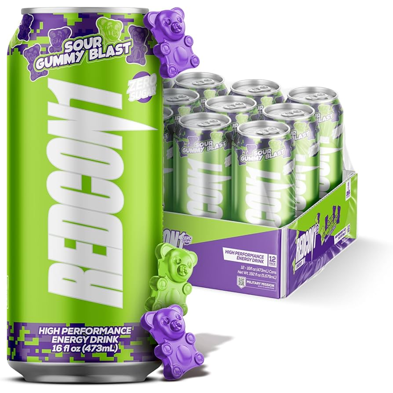 REDCON1 Energy Drink Sour Gummy Blast 16oz Can