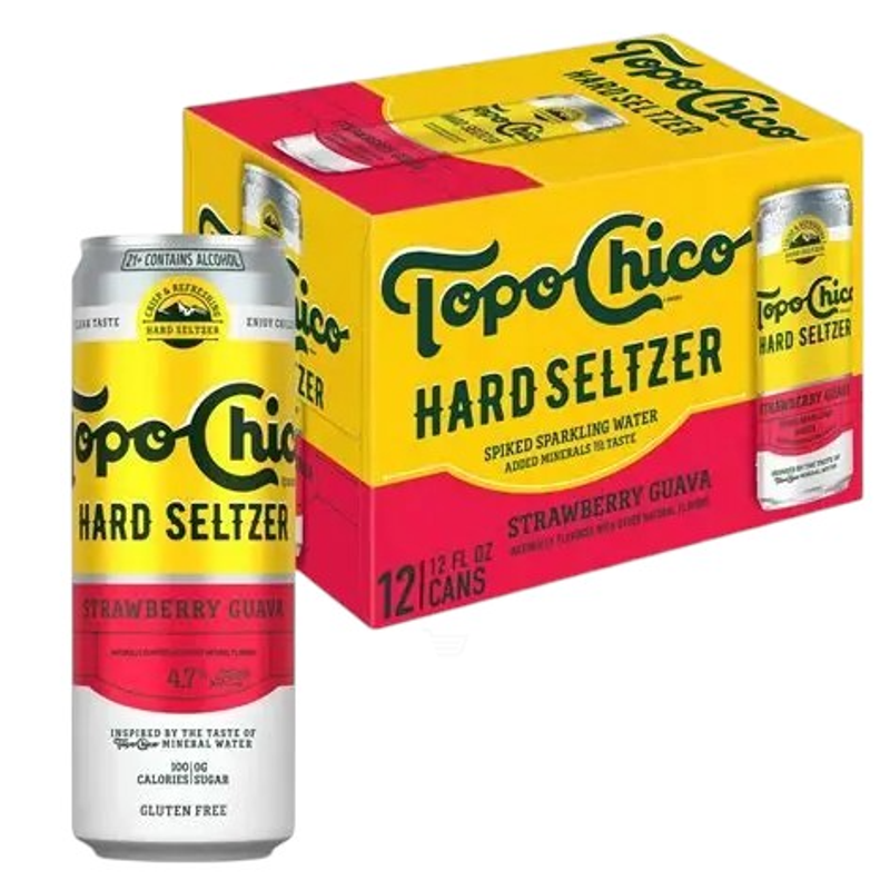 Topo Chico Hard Seltzer Strawberry Guava view 1