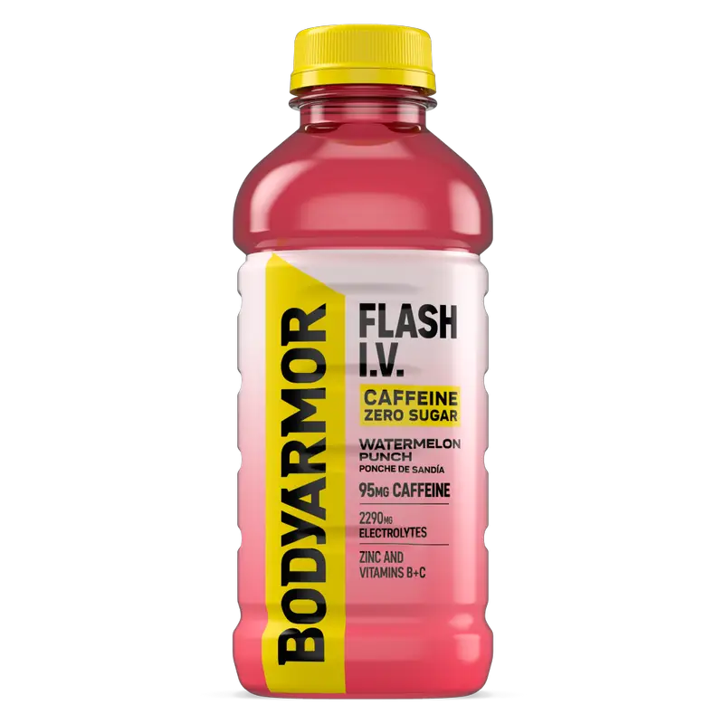 BODYARMOR Flash IV Watermelon Punch Zero Sugar Caffeinated 20oz Bottle
