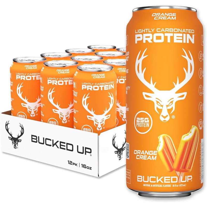 Bucked Up Lightly Carbonated Protein RTD Orange Cream 16oz Can