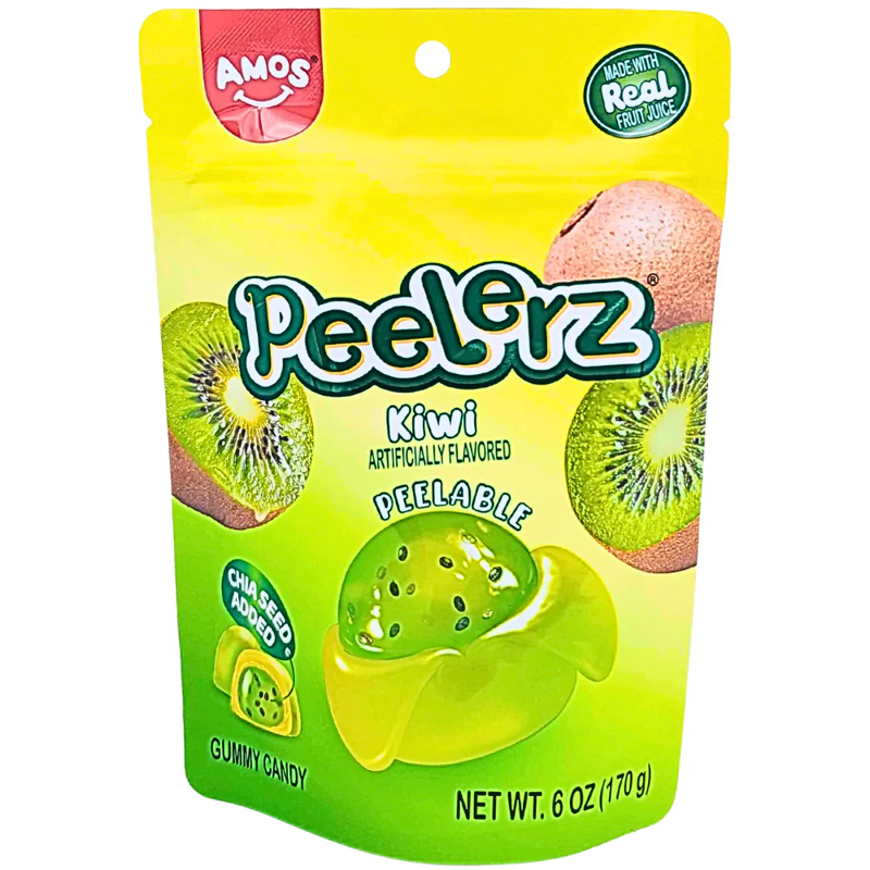 AMOS Peelerz Kiwi Peelable Gummy Candy view 1
