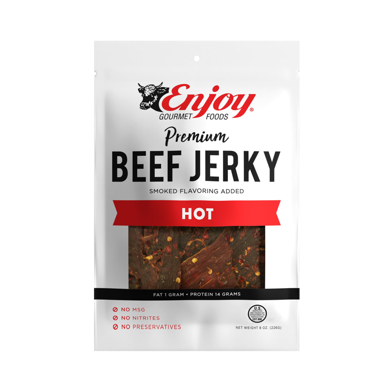 Enjoy Hot Beef Jerky 8oz Bag