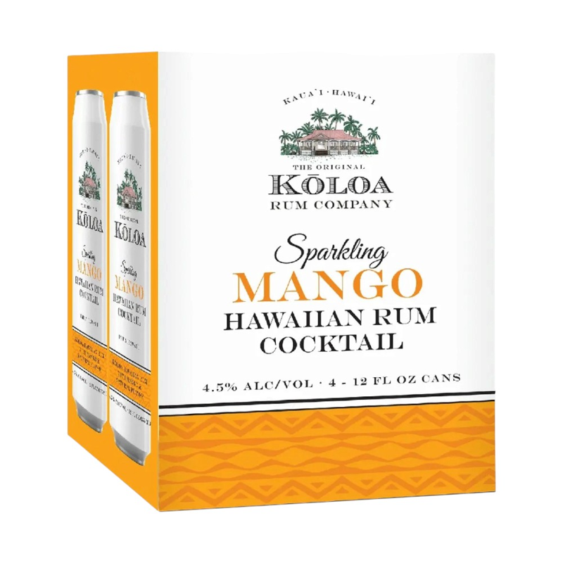 Koloa Sparkling Mango Hawaiian Rum Cocktail 4-pack 12oz