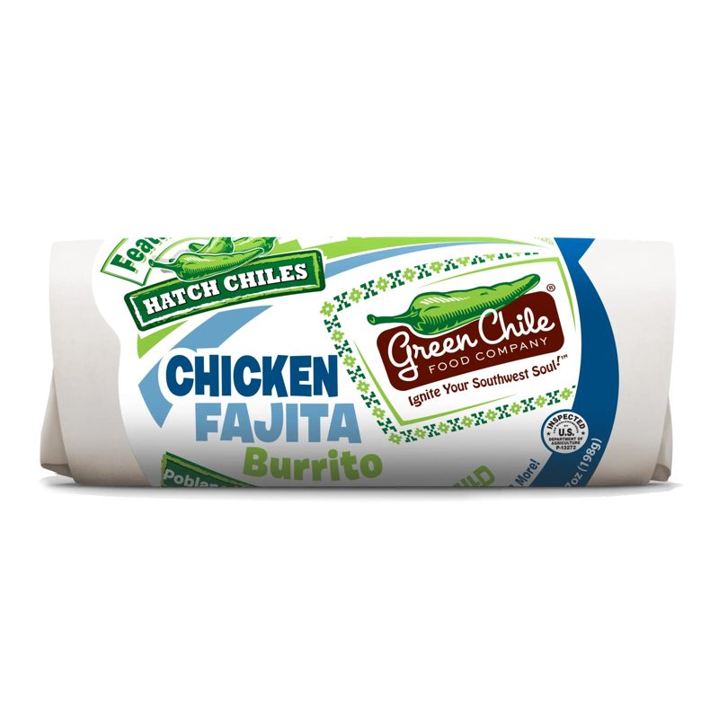 Green Chile Food Company Chicken Fajita Burrito 7oz Bag