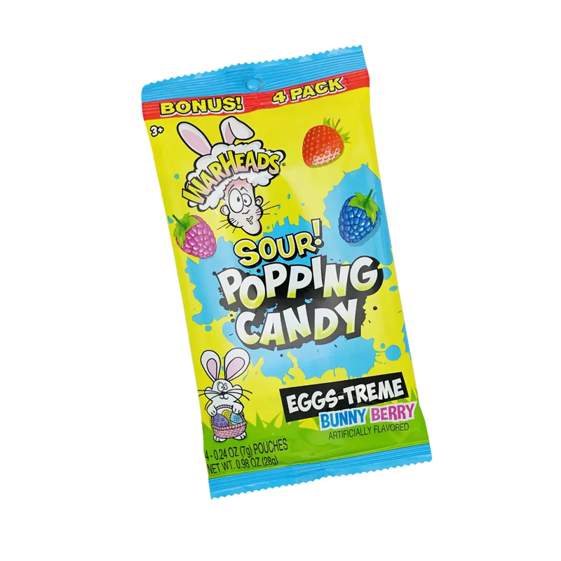 Warheads Sour Popping Candy Bunny Berry 0.98oz Bag