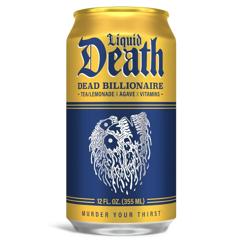 Liquid Death Dead Billionaire view 1