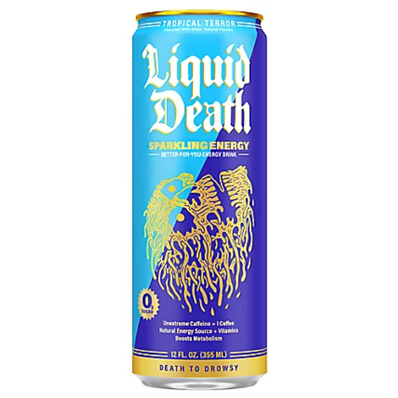 Liquid Death Sparkling Energy Tropical Terror
