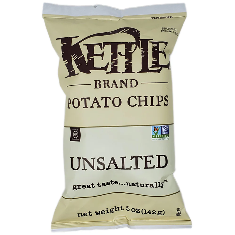 Kettle Brand Unsalted Potato Chips 5oz Bag