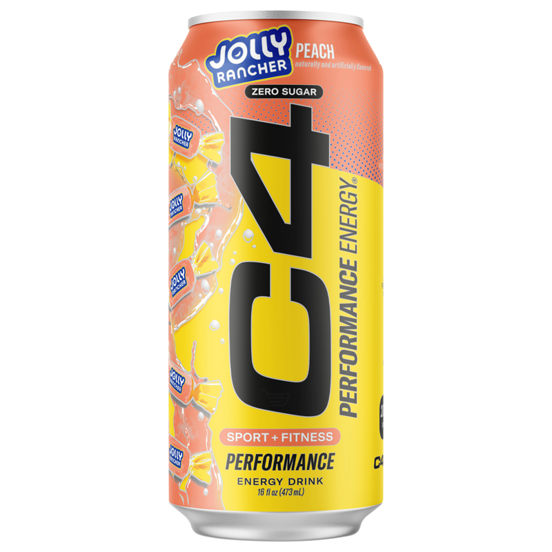 C4 Performance Energy Drink Jolly Rancher Peach 16oz Can