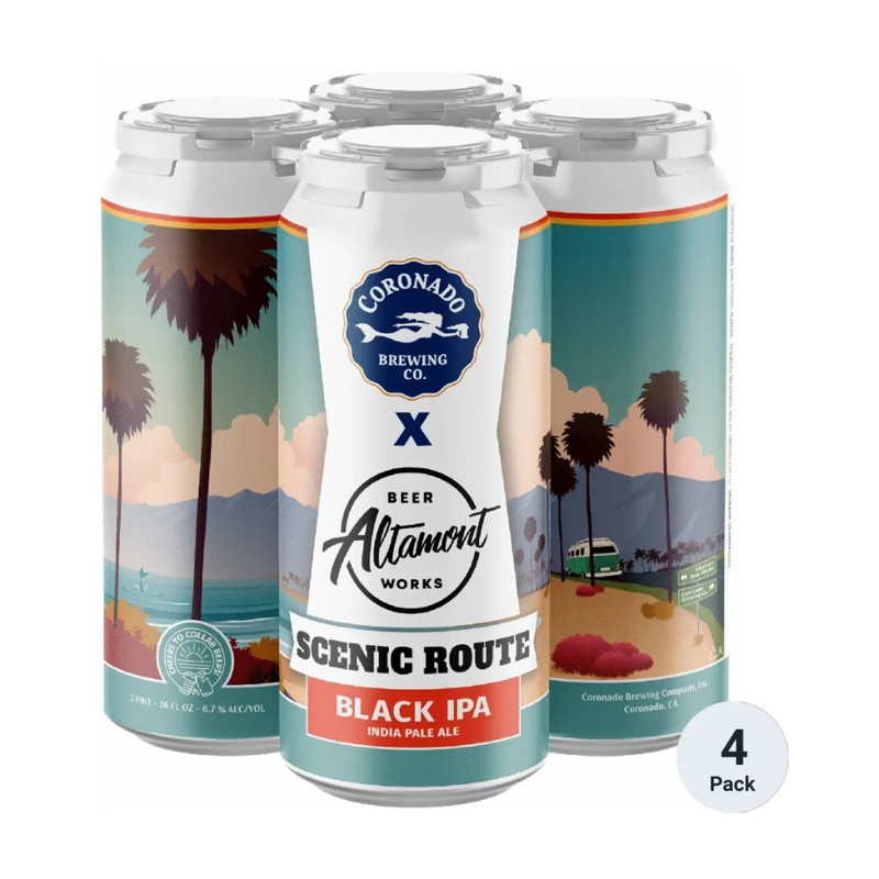 Coronado Brewing Scenic Route Black IPA 4pk 16oz cans