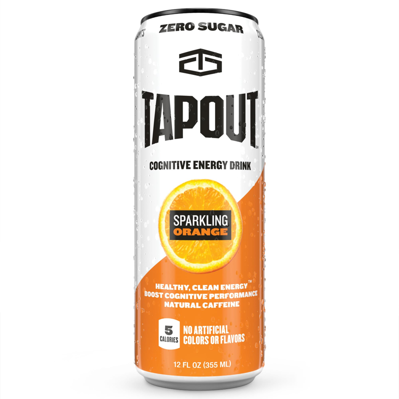 TAPOUT Sparkling Orange Energy Drink 12oz Can
