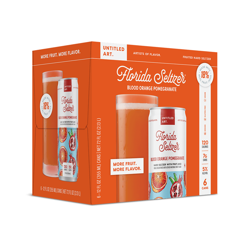 Untitled Art Florida Seltzer Blood Orange & Pomegranate 6-pack 72oz