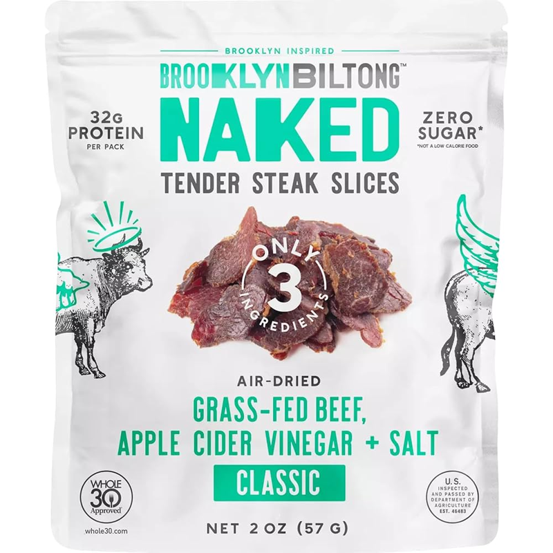 Brooklyn Biltong Naked Classic Air-Dried Beef 2oz Bag