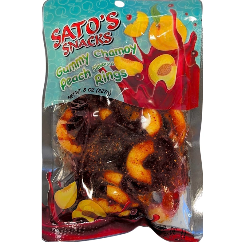 Satos Snacks Chamoy Peach Rings 4.5oz Bag