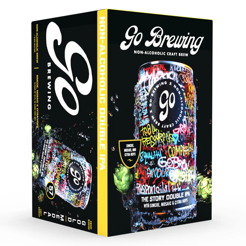 Go Brewing The Story Double IPA Non-Alcoholic 6 Pack 12oz cans