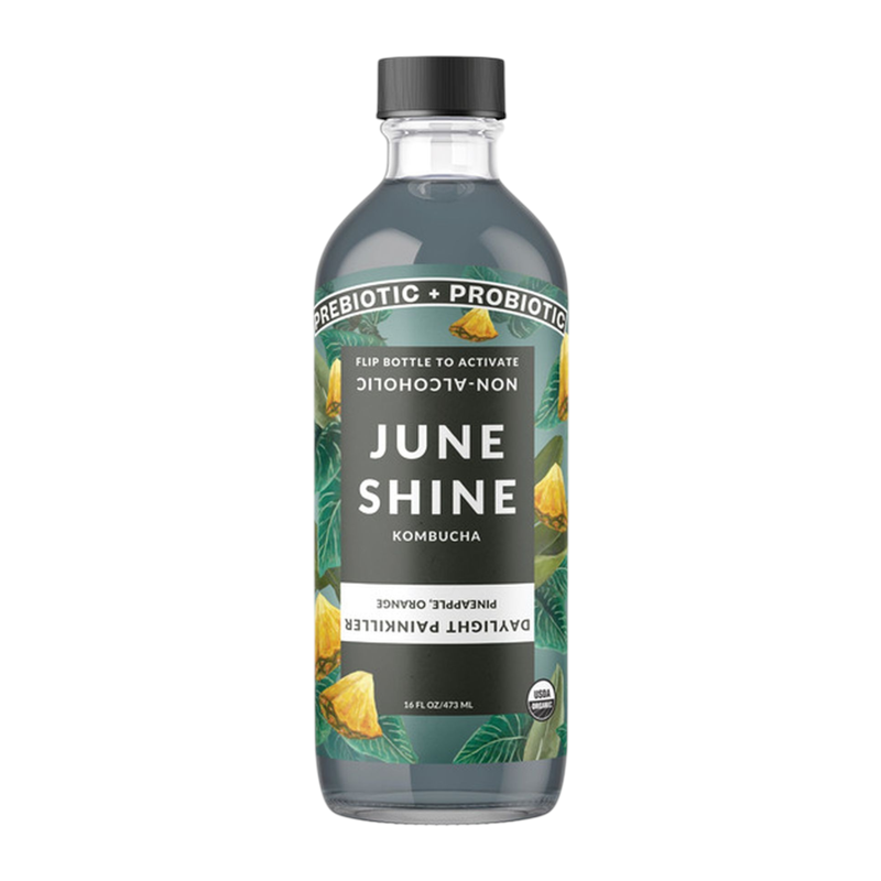 JuneShine Pineapple Orange Non-Alcoholic Kombucha 16oz Bottle