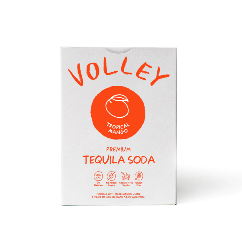Volley Tequila Soda Tropical Mango 4-pack 355mL