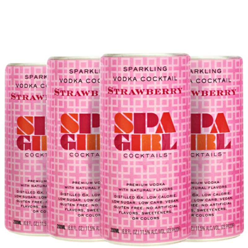 Spa Girl Sparkling Vodka Strawberry 4 Pack 800mL