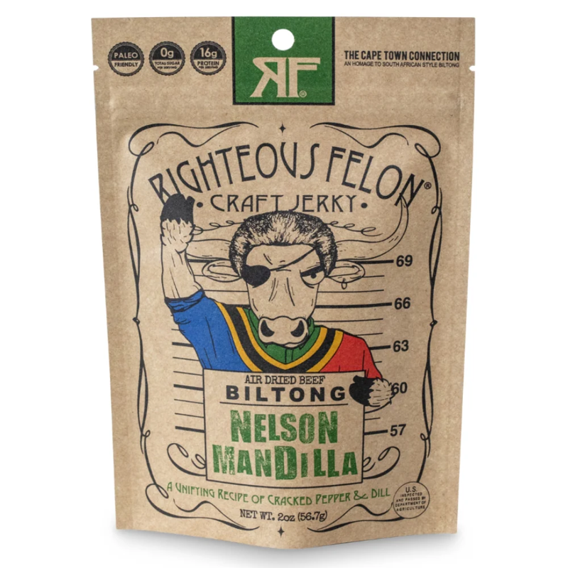 Righteous Felon Nelson Mandilla Air-Dried Beef Biltong 2oz Bag