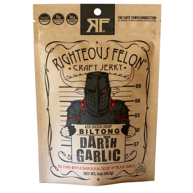 Righteous Felon Darth Garlic Biltong 2oz Bag