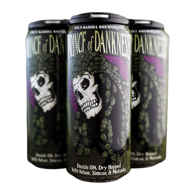 Wild Barrel Brewing Co. Prince of Dankness Dry-Hopped Double IPA 4-pack 16oz cans