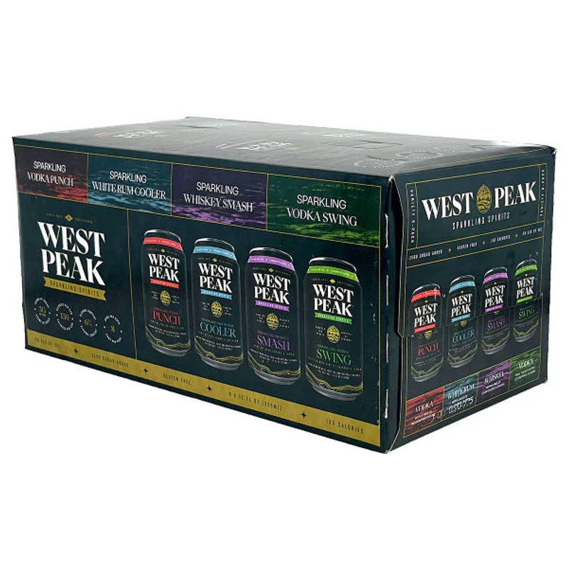 West Peak Sparkling Spirits Variety Pack 8x12oz cans