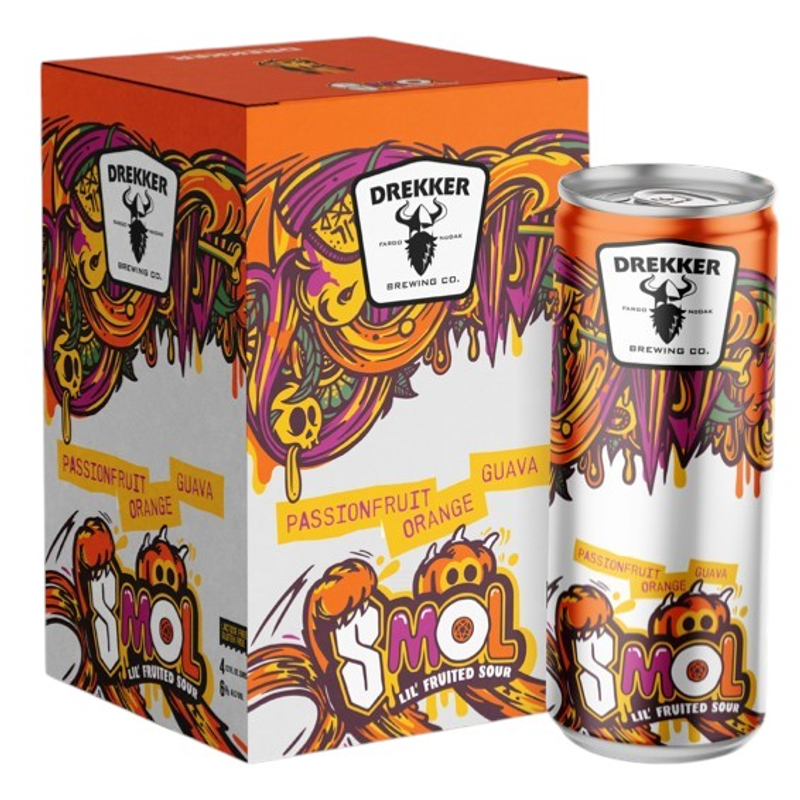 Drekker Smol Passionfruit Orange Guava Fruited Sour Ale 4-pack 12oz cans