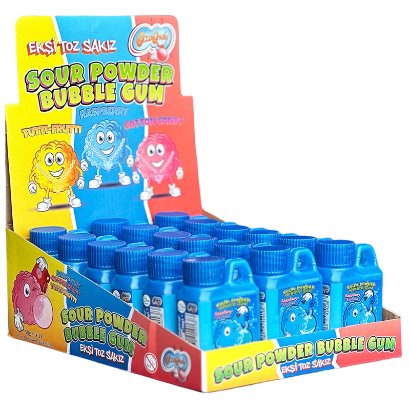 Cocco Candy Sour Powder Bubble Gum Raspberry 50g Bag