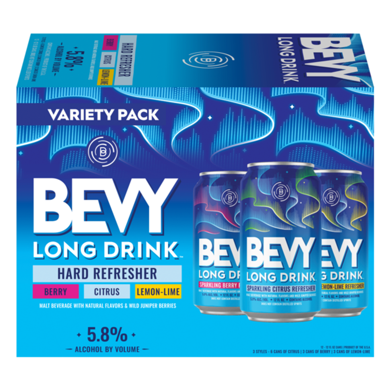 Bevy Long Drink Hard Sparkling Variety Pack 12-pack 12oz cans