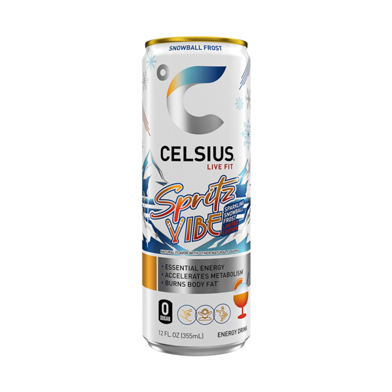 Celsius Spritz Vibe Sparkling Energy Drink Snowball Frost 12oz can