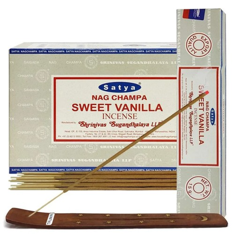 Satya Nag Champa Vanilla Incense Sticks Box view 1