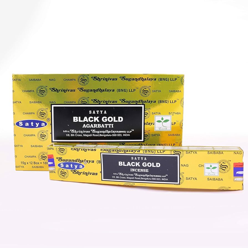 Satya Black Gold Nag Champa Incense Sticks Box view 1