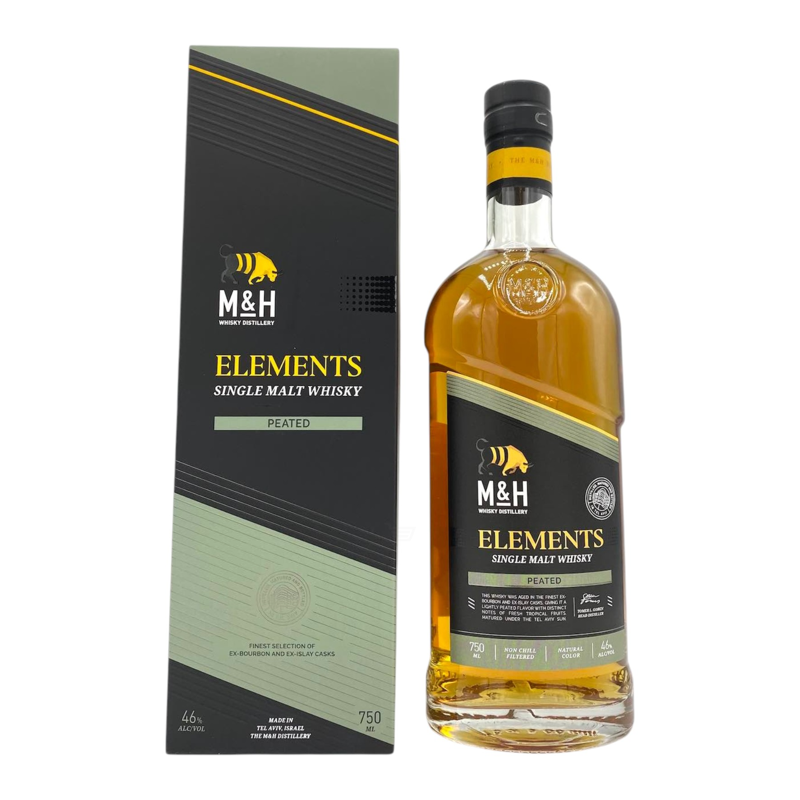 M&H Elements Peated Single Malt Whisky view 1