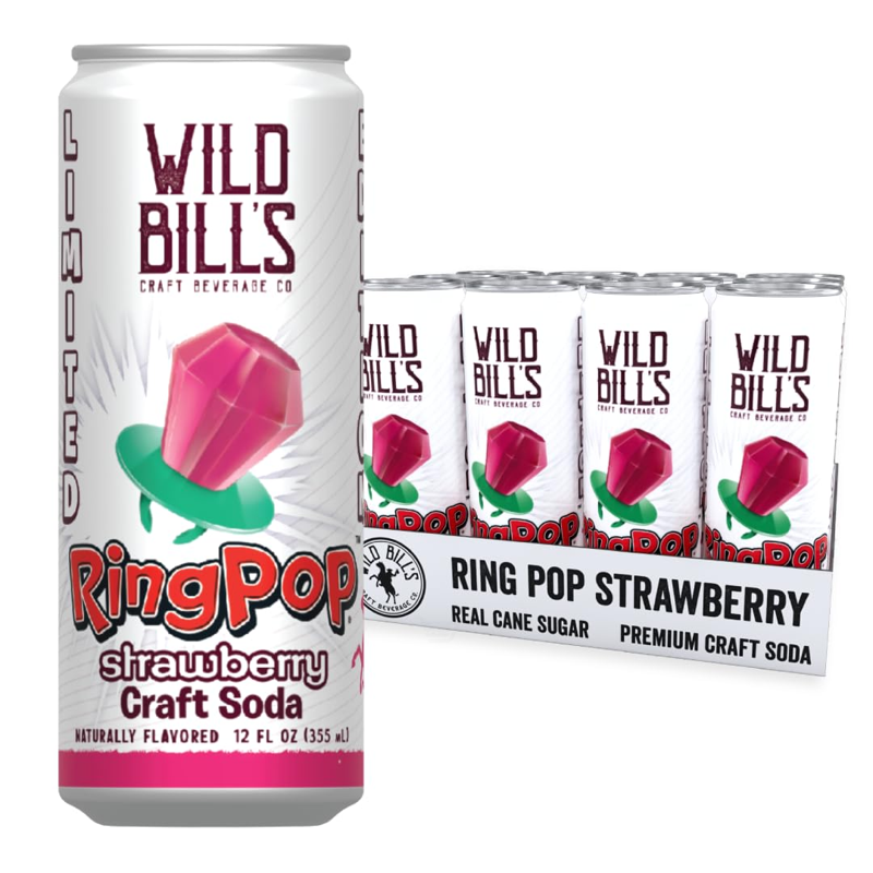 Wild Bill's Ring Pop Strawberry Craft Soda 12oz
